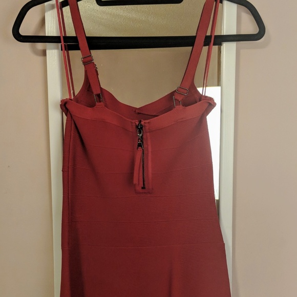 Guess Red Bandage Dress with Peplum Trim - Small - Picture 4 of 5
